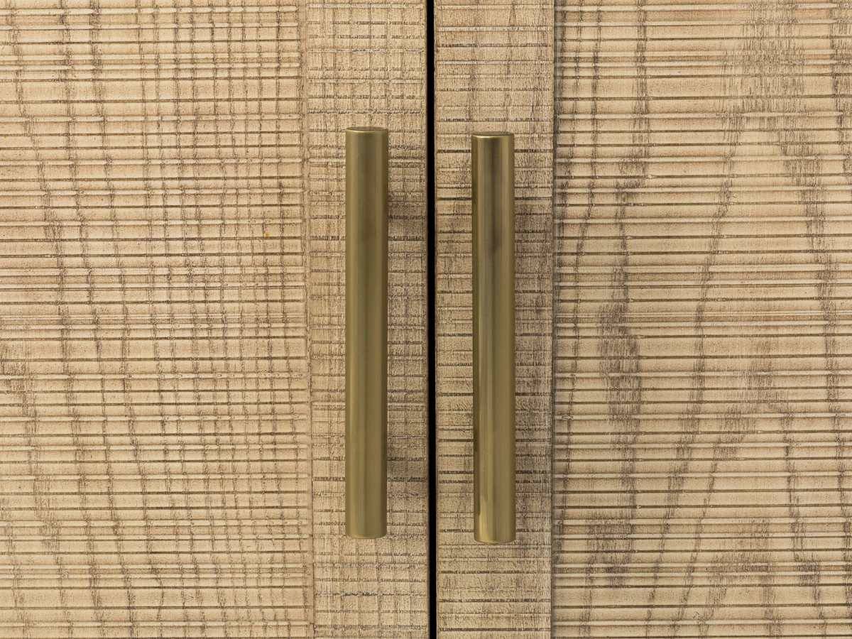 Bacara Modern Classic Wood Brushed 4 Door Sideboard 89' - Natural
