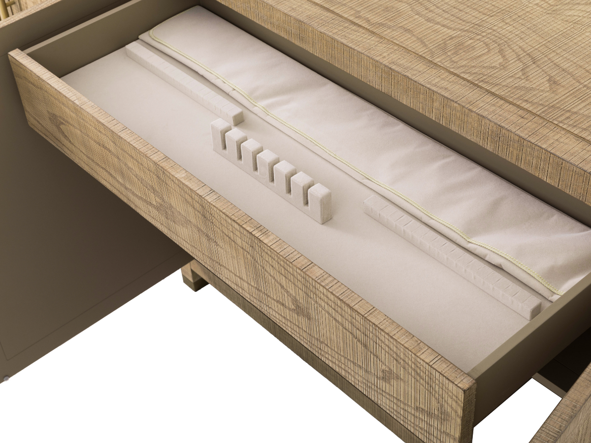 Bacara Modern Classic Wood Brushed 4 Door Sideboard 89' - Natural
