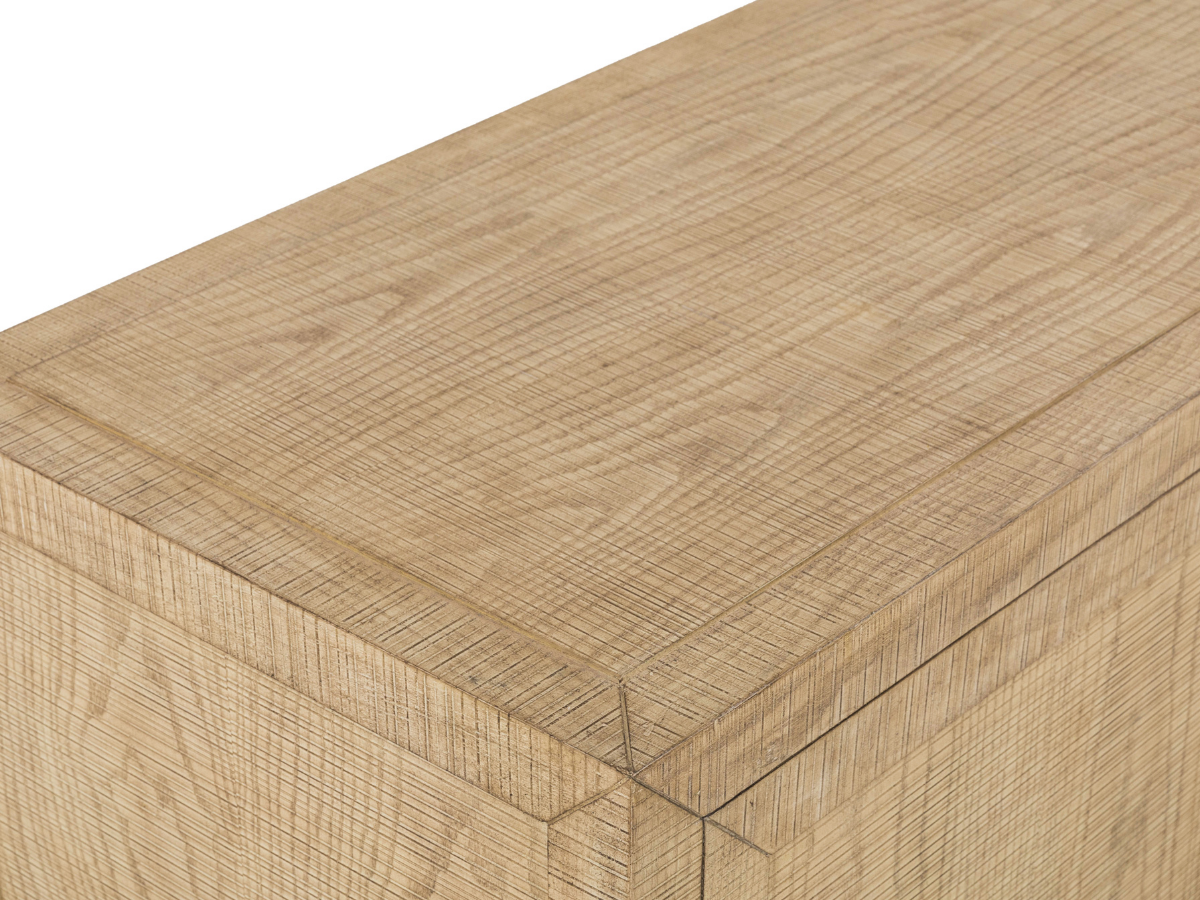 Bacara Modern Classic Wood Brushed 4 Door Sideboard 89' - Natural