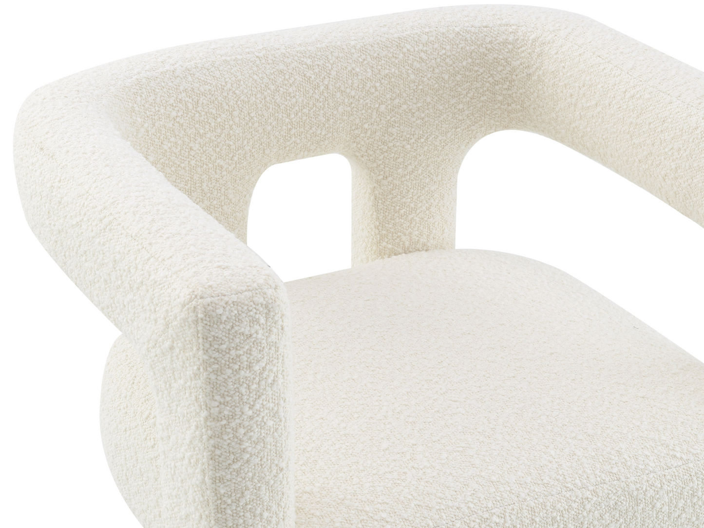 Mandy Bouclé Fabric Dining Chair - Ivory