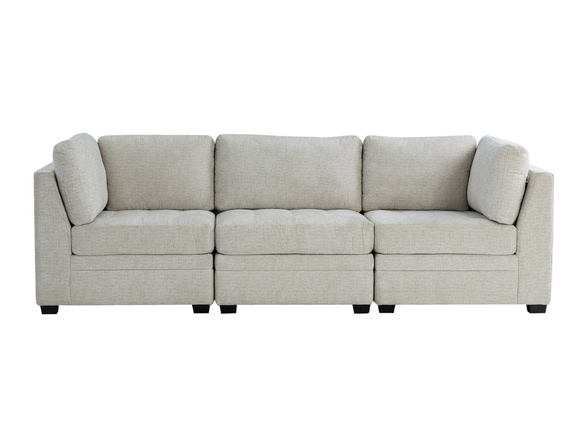 Nixon Fabric 6 Piece Modular Sectional Set - Cream