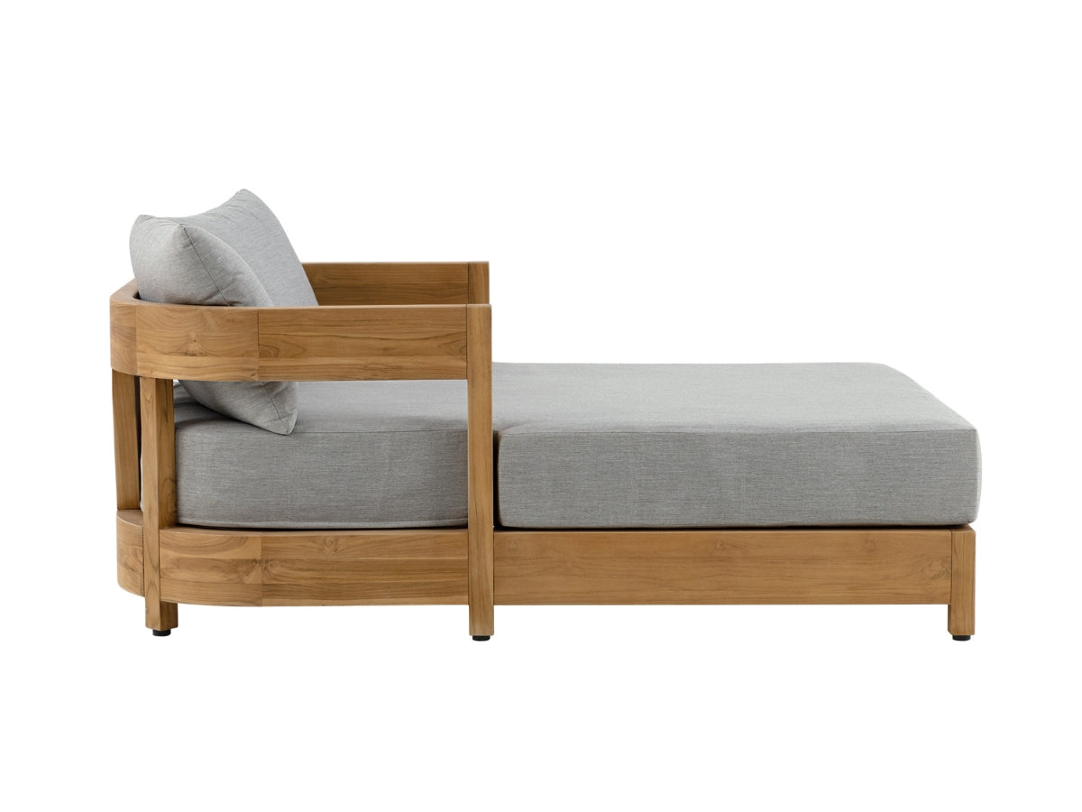 Santino® Outdoor Daybed - Gray Fabric with Teak Frame