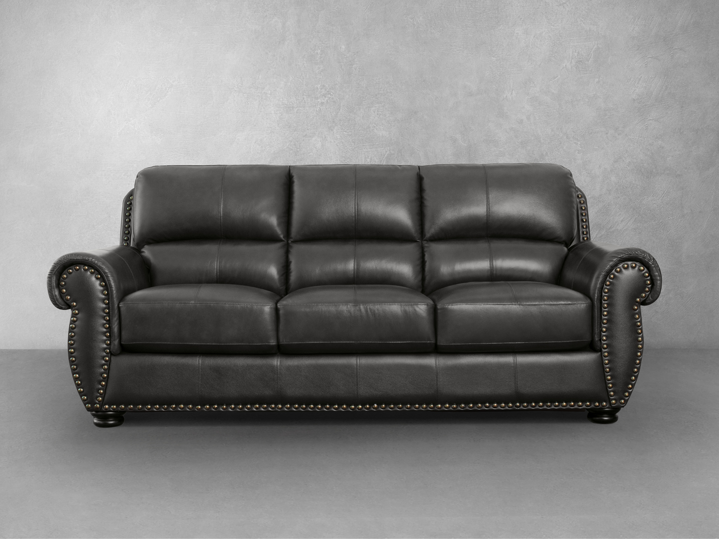 Austin Leather Sofa - Dark Gray