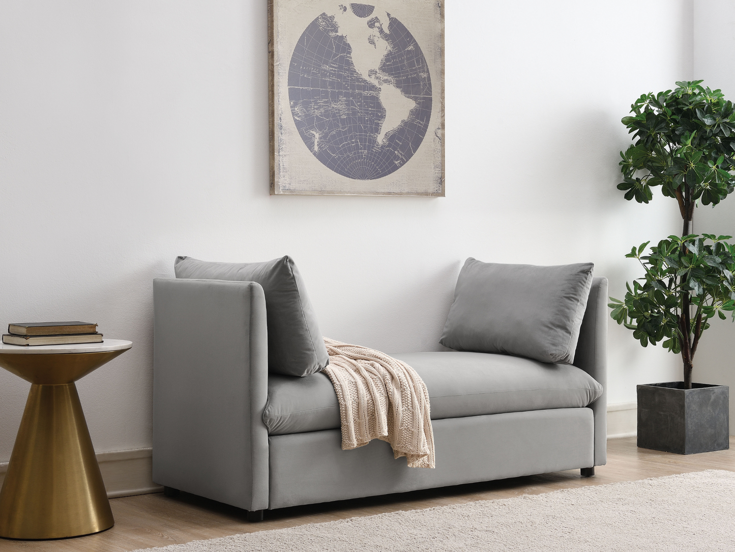 Becca 59" Upholstered Daybed - Gray