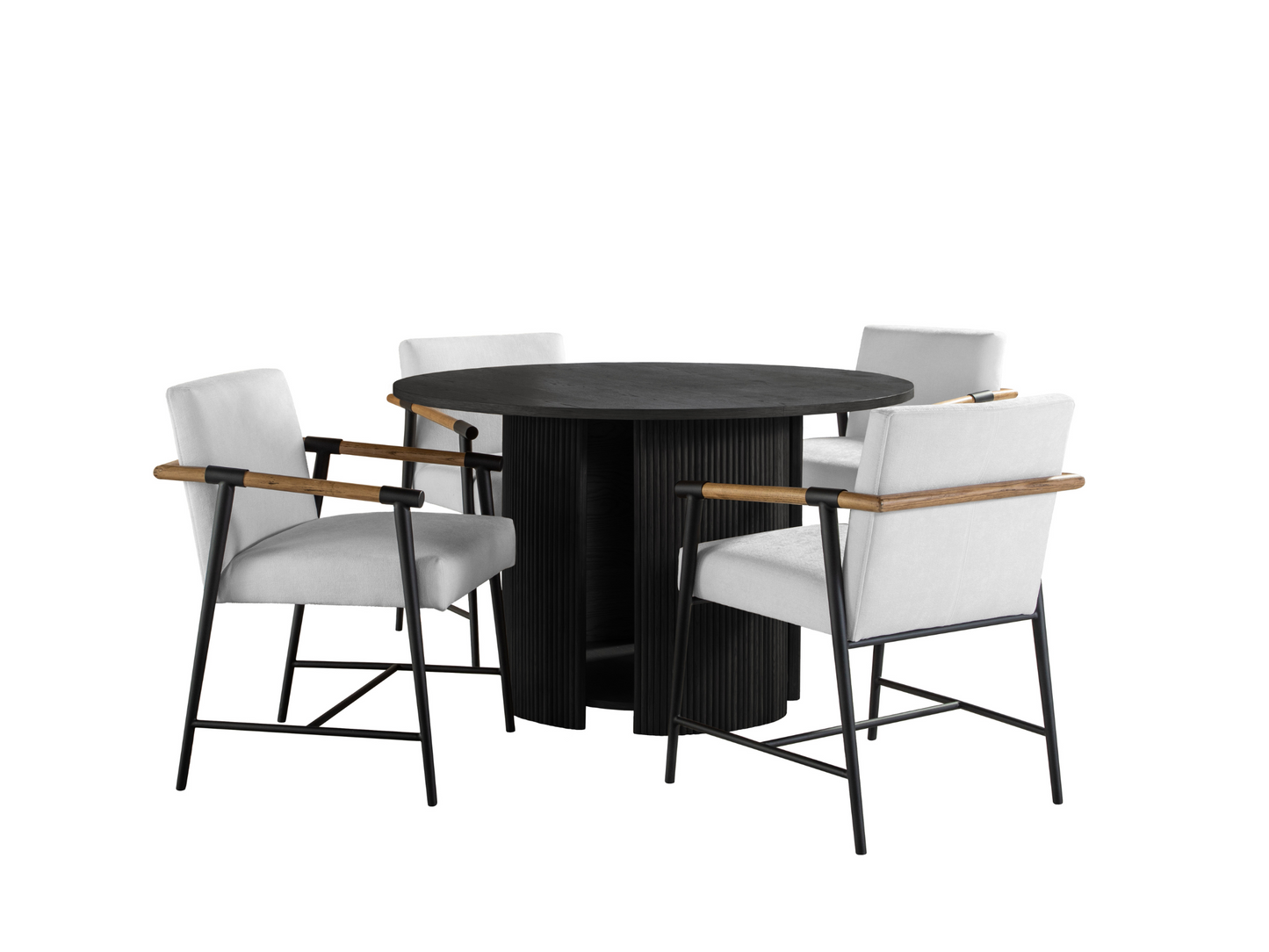 Parker 5-pc Dining Set - Black with White