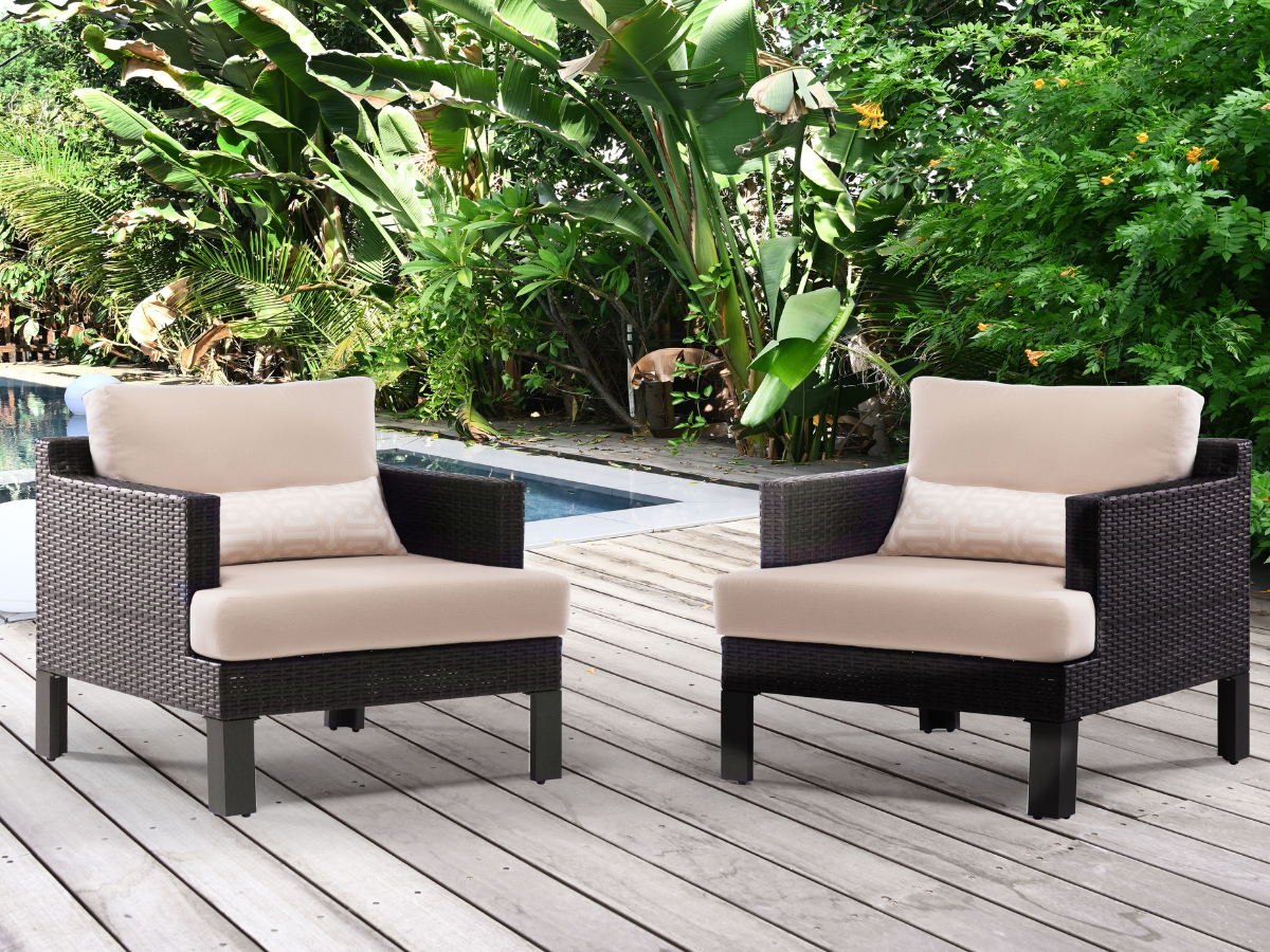 Montecito® Outdoor Patio Chair with Sunbrella Fabric (Set Of 2) - Beige