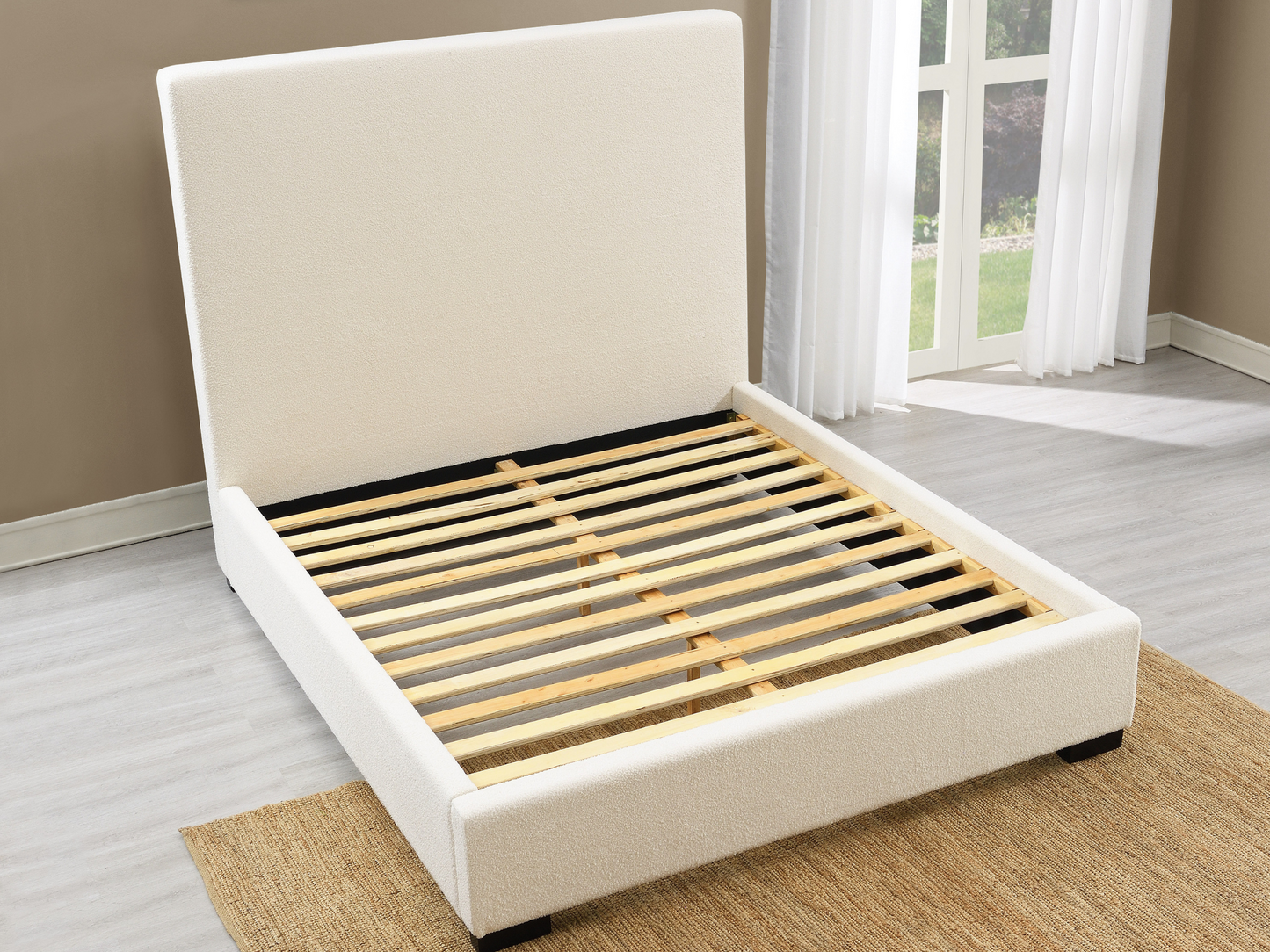 JoJo Fletcher Luciano Bouclé Fabric Bed - King - Ivory