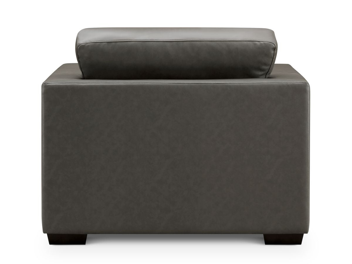 Lisbon Leather Armchair - Dark Gray