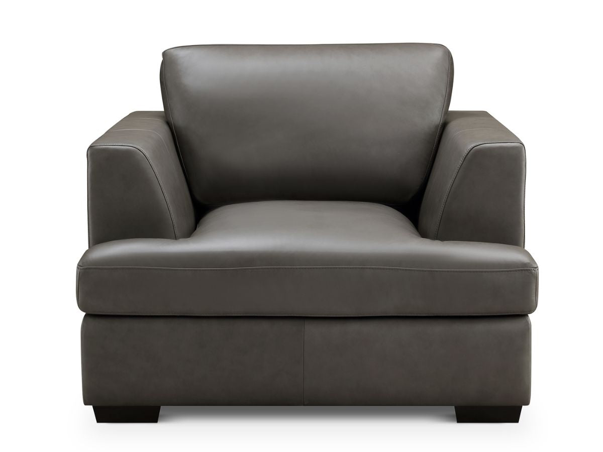 Lisbon Leather Armchair - Dark Gray