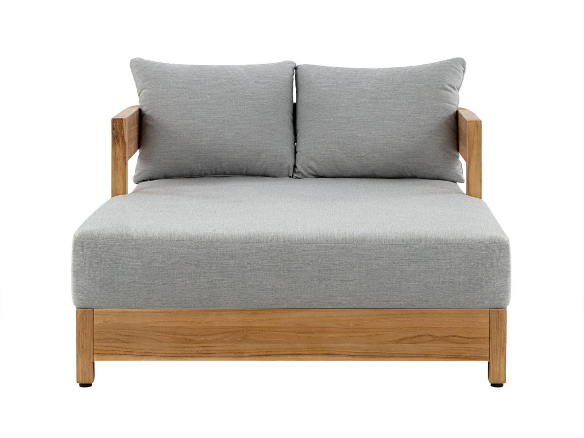 Santino® Outdoor Daybed - Gray Fabric with Teak Frame