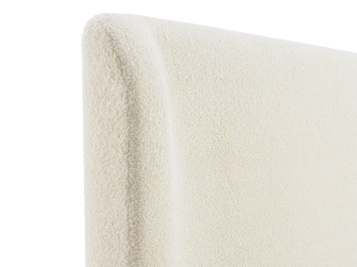 JoJo Fletcher Luciano Bouclé Fabric Sleigh Bed - King - Ivory
