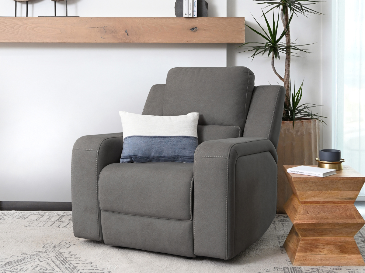 Margaret Fabric Manual Recliner - Gray