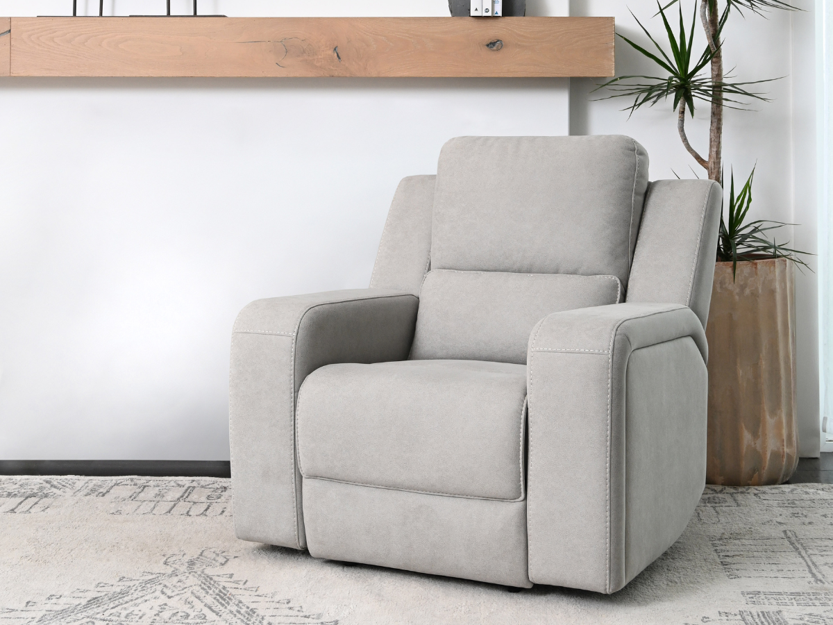 Margaret Fabric Manual Recliner - Gray