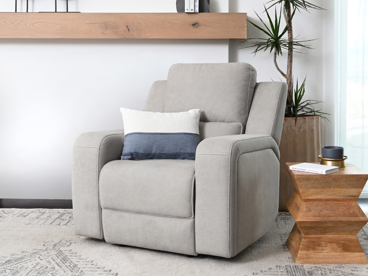 Margaret Fabric Manual Recliner - Gray