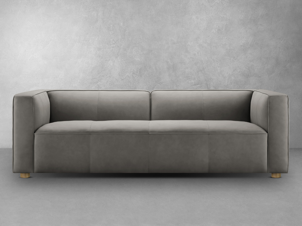 JoJo Fletcher Matteo Nubuck Leather Sofa - Gray