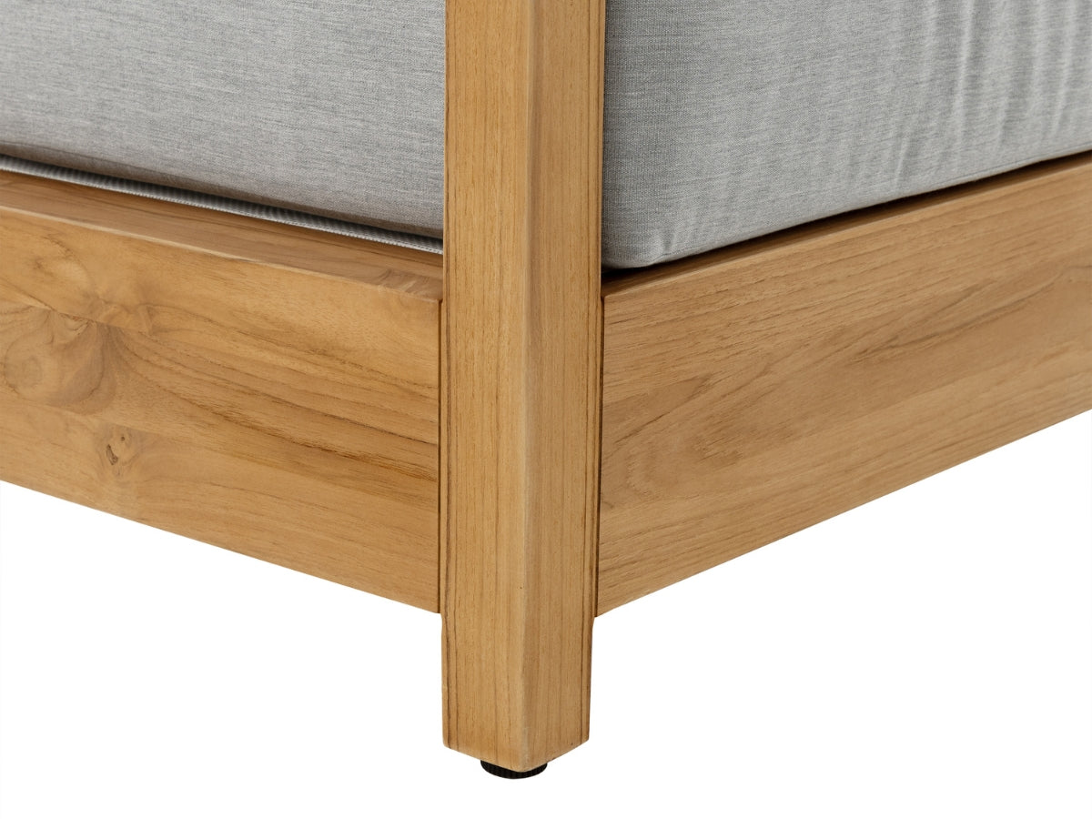 Santino® Outdoor Sofa & Coffee Table Collection - Gray Fabric with Teak Frame