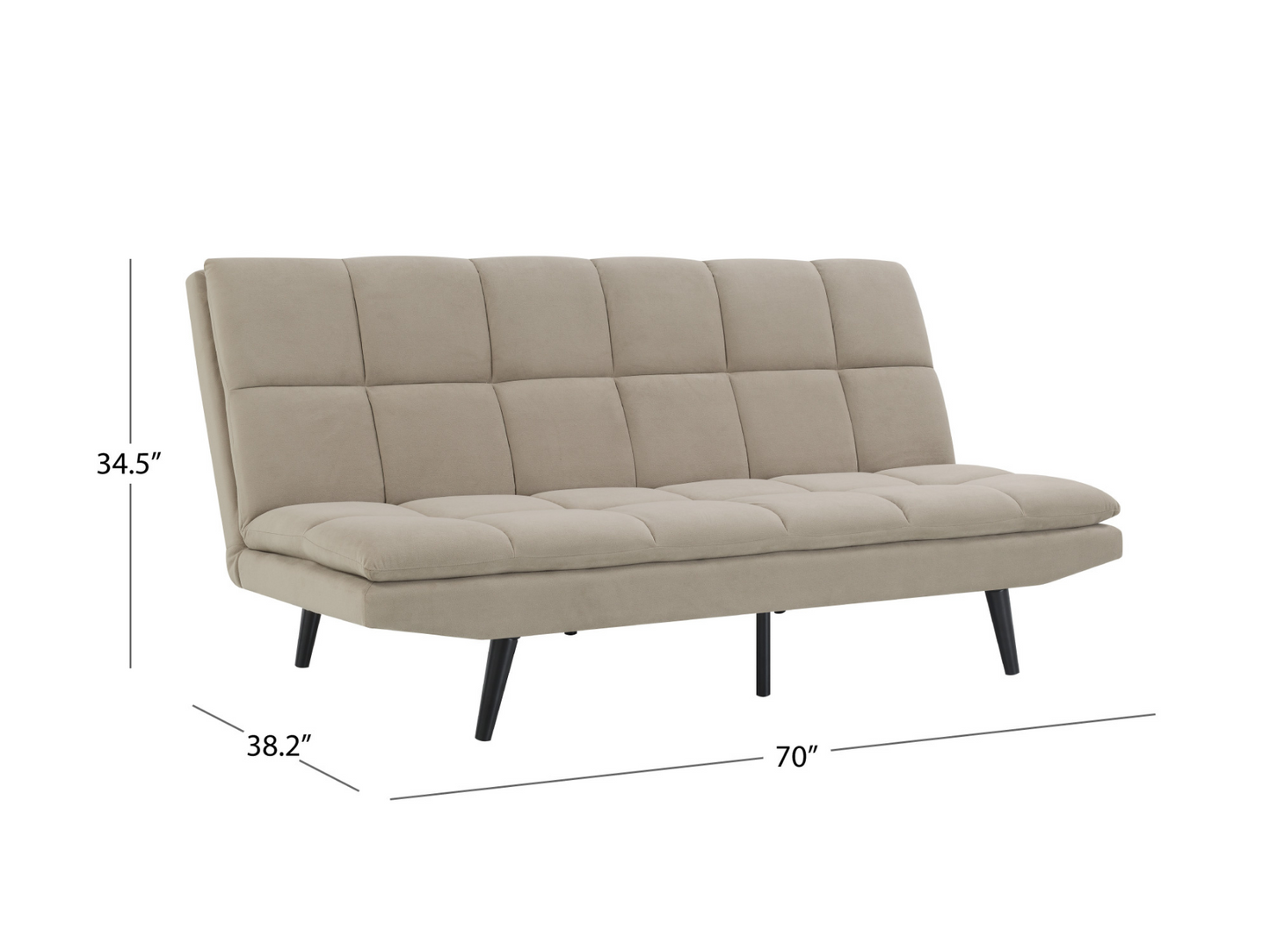 Jaden Convertible Fabric Sofa - Beige