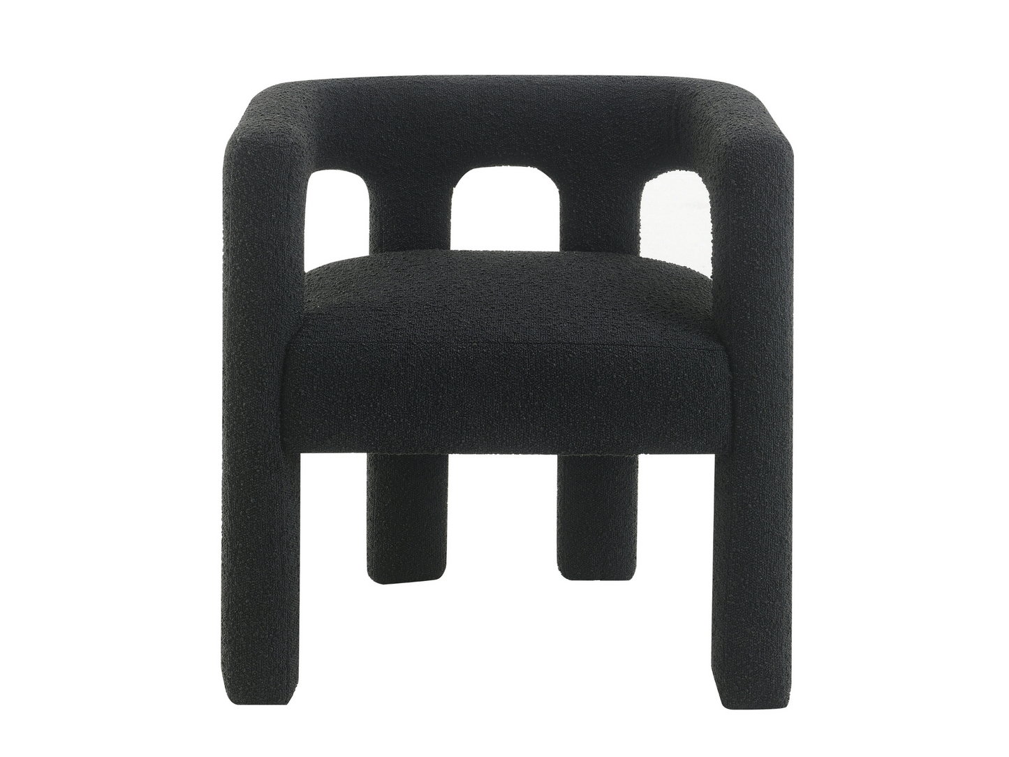 Mandy Bouclé Fabric Dining Chair - Black