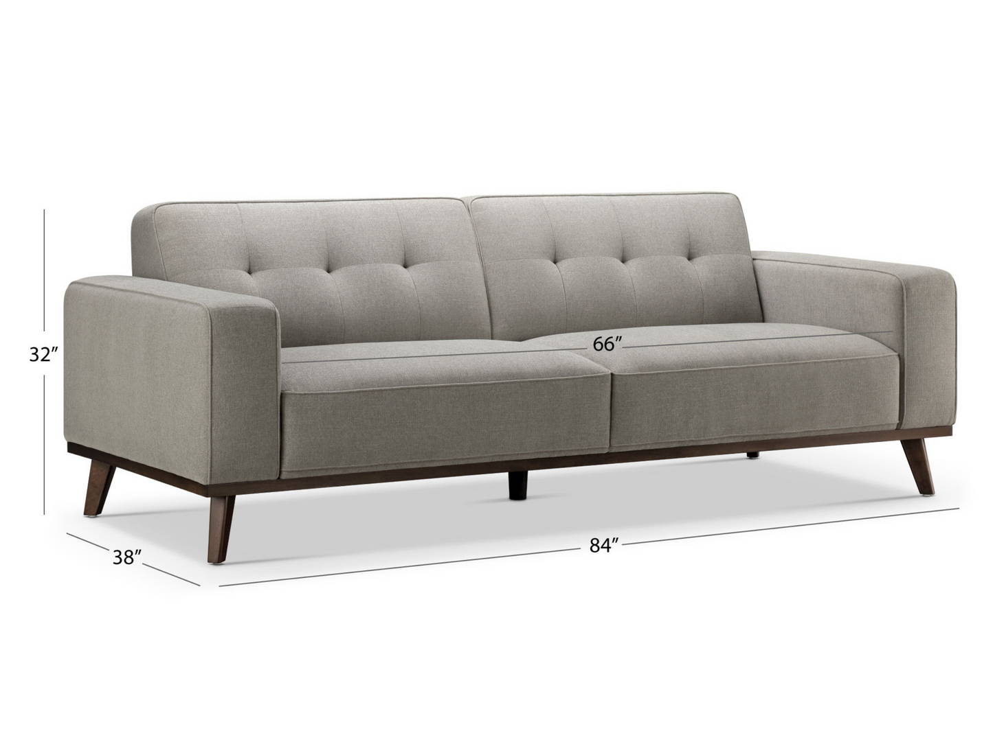 Vicenza Mid-Century Upholstered Sofa - Gray