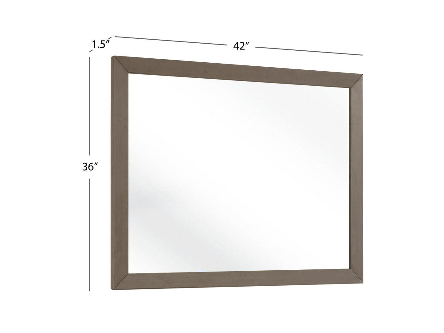 Retro Wood Frame Mirror - Gray