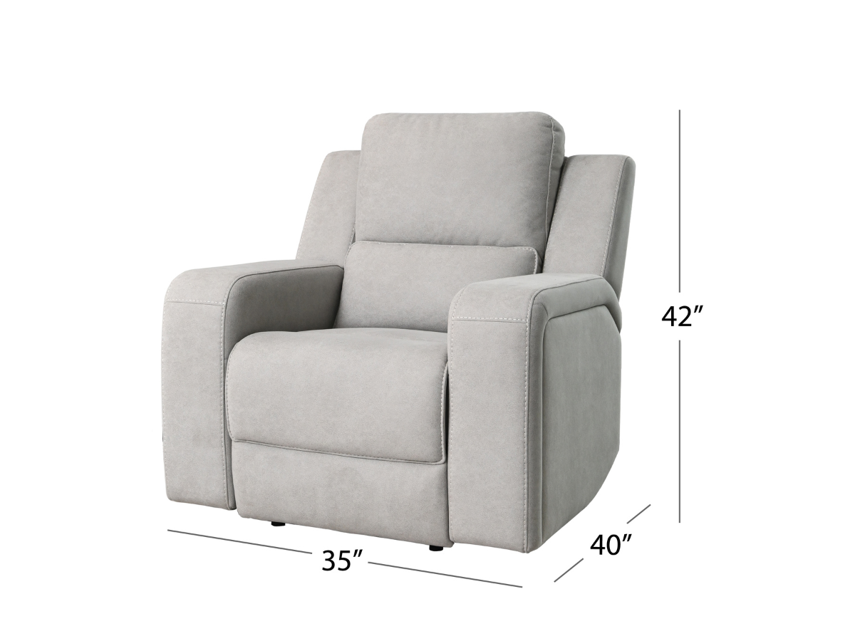 Margaret Fabric Manual Recliner - Gray
