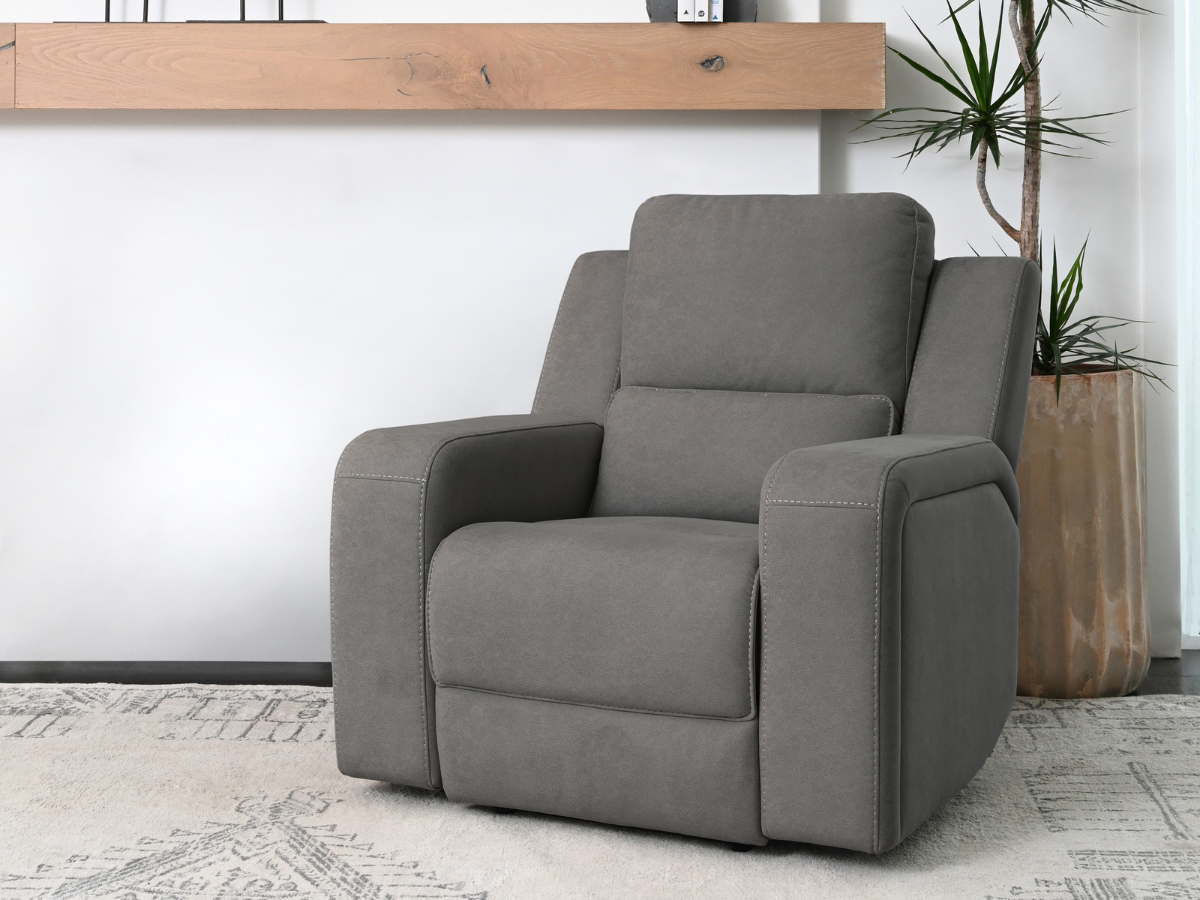 Margaret Fabric Manual Recliner - Charcoal