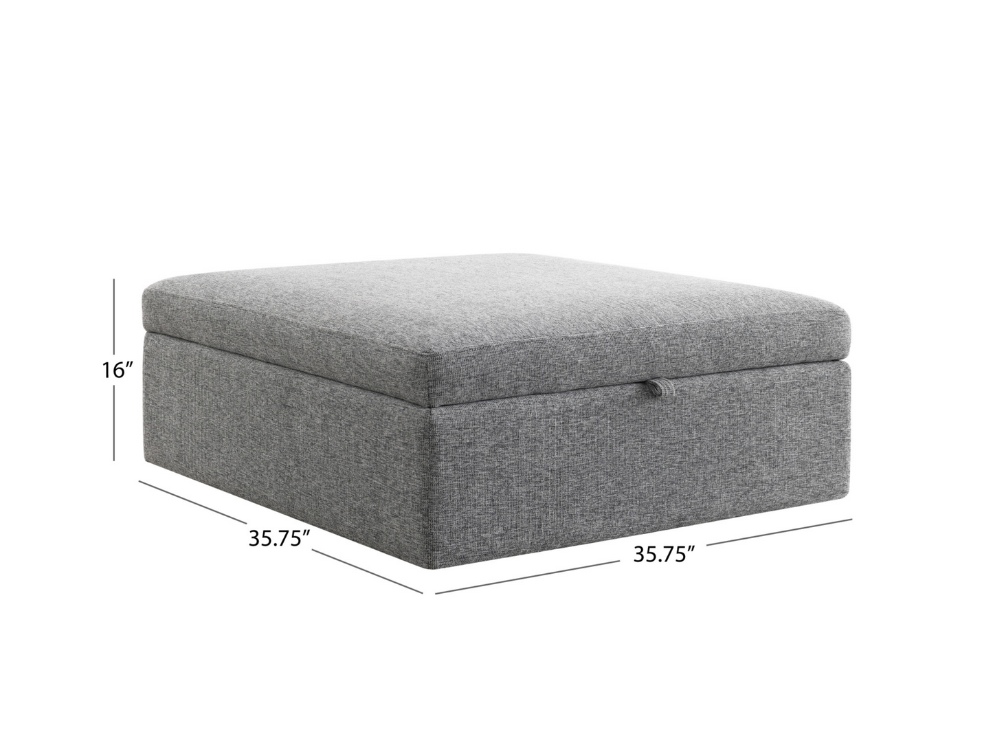 Wren Square Storage Ottoman - Gray