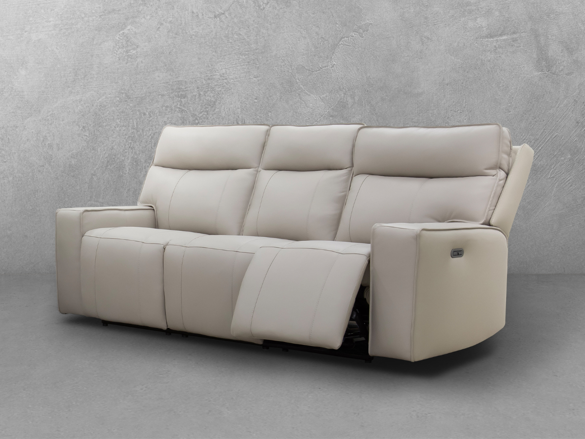Layton Leather Power Reclining Sofa - Gray
