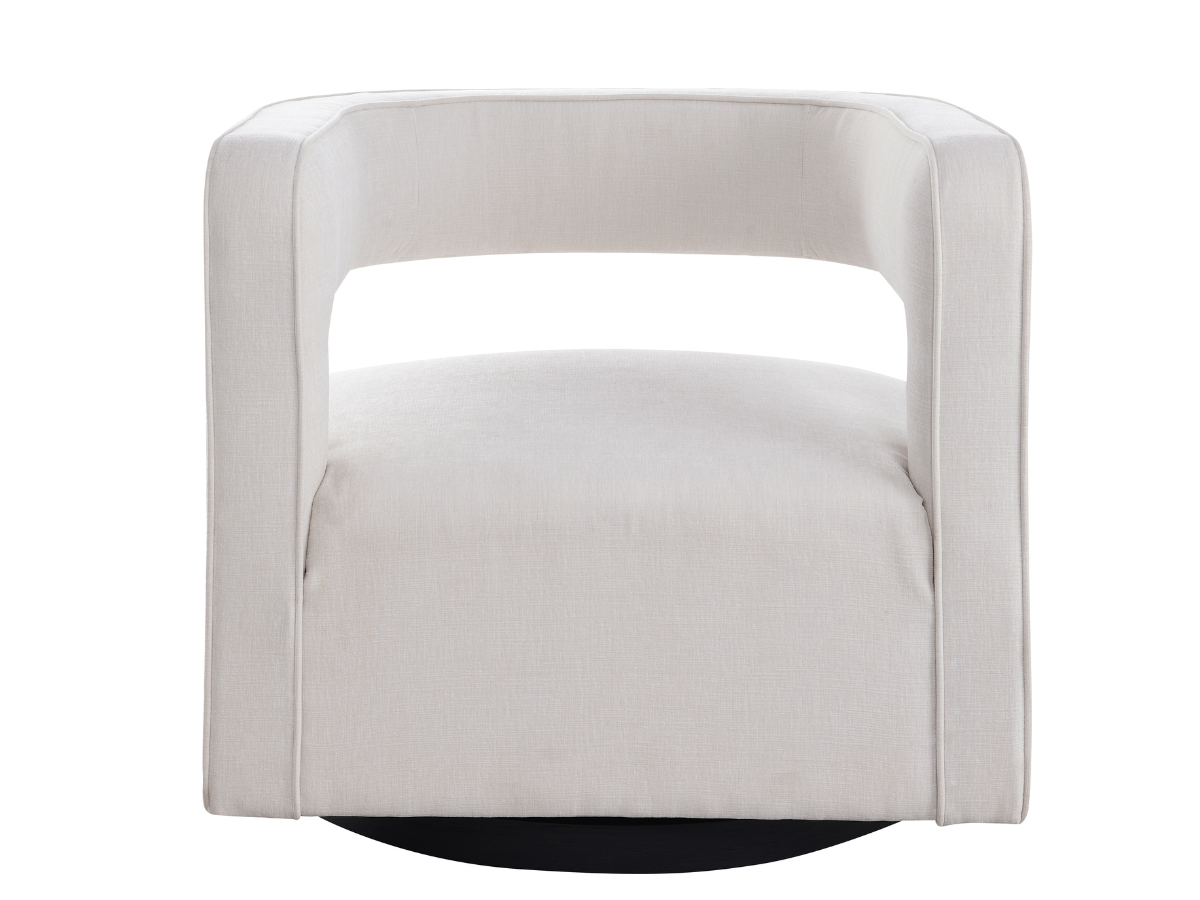 Lunar Stain-Resistant Fabric Swivel Chair - Cream