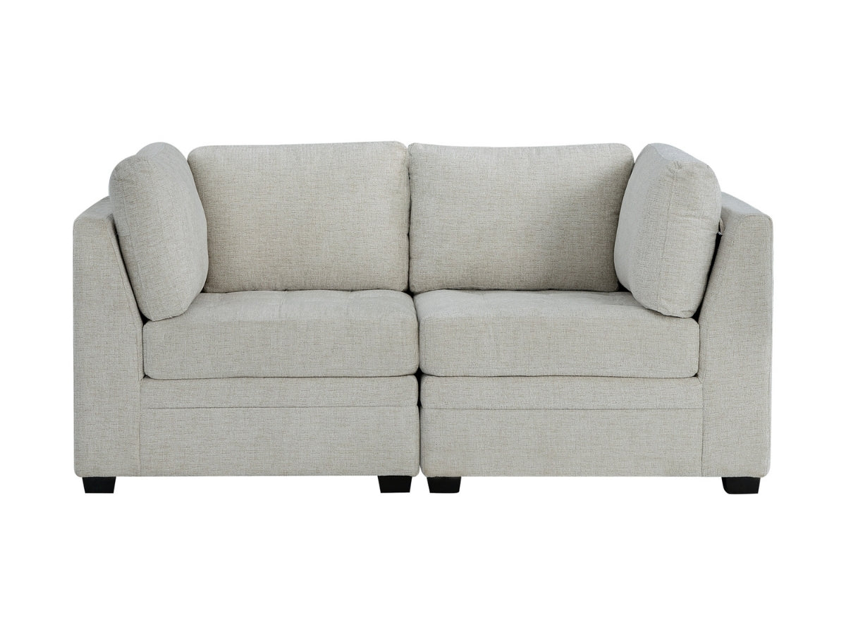 Nixon Fabric 6 Piece Modular Sectional Set - Cream