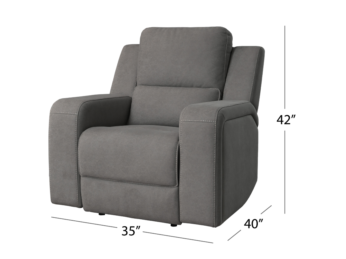 Margaret Fabric Manual Recliner - Gray