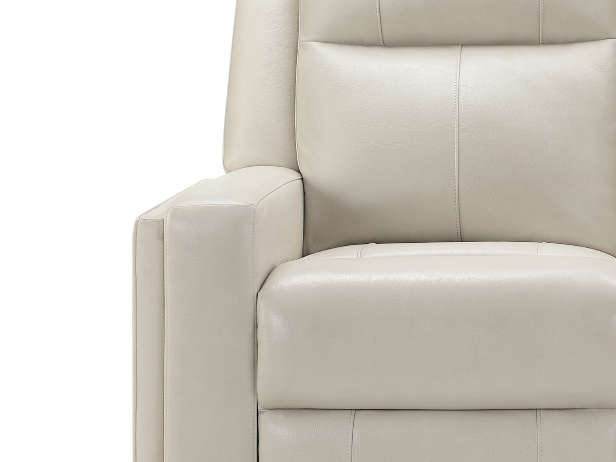 Rhodes Top-Grain Leather Manual Reclining Sofa - Ivory
