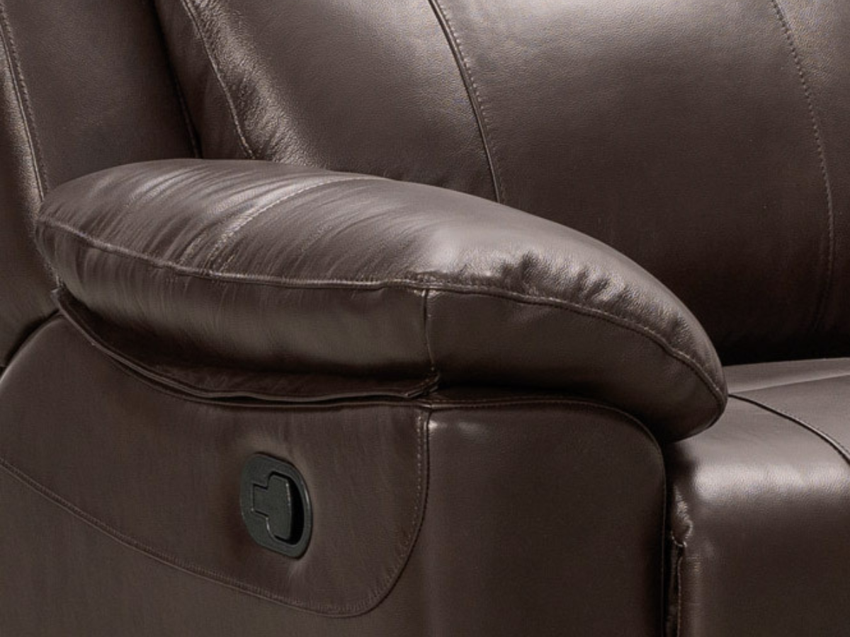 Braylen Top Grain Leather Reclining Loveseat - Brown