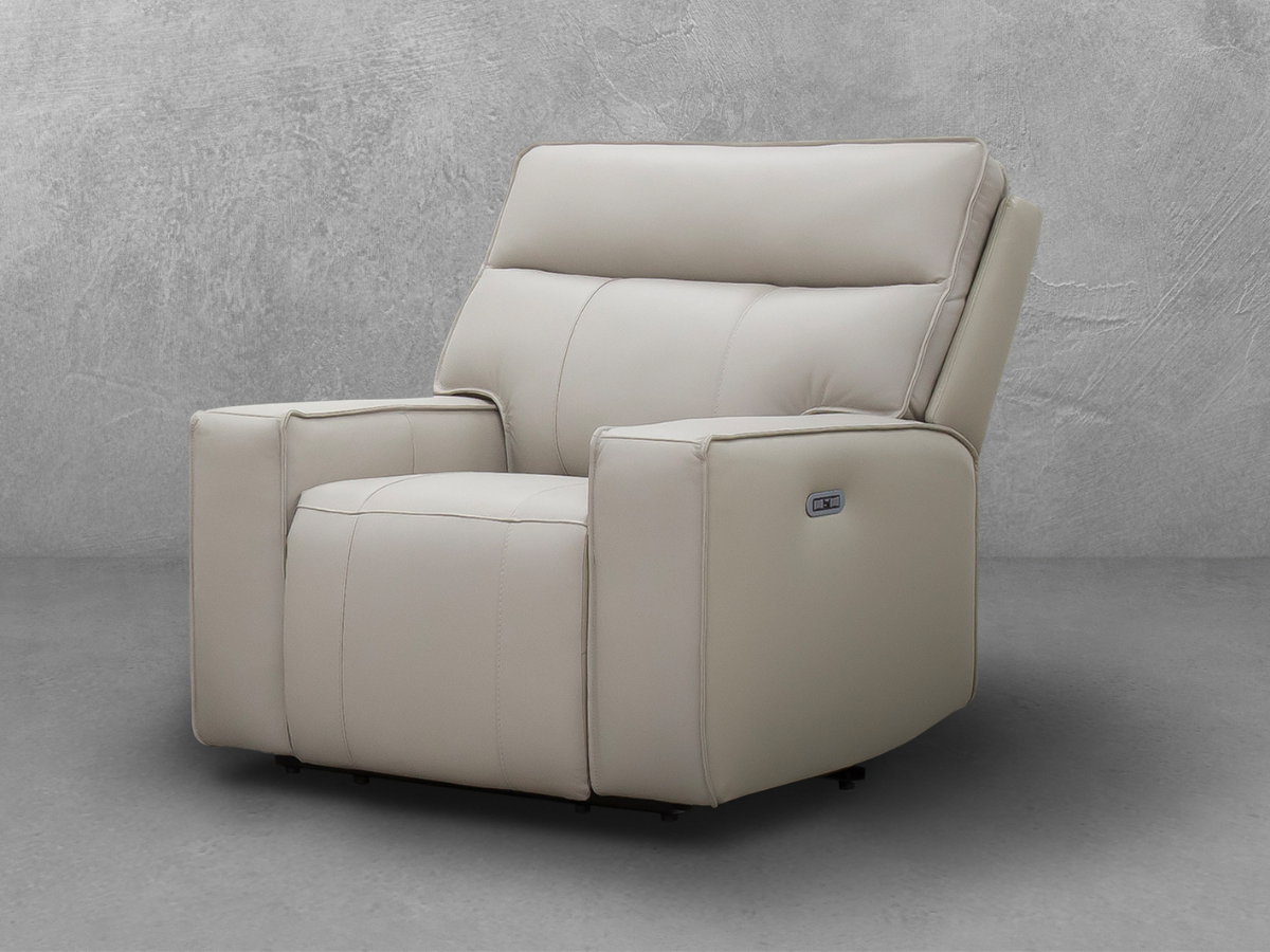 Layton Leather Power Recliner - Gray