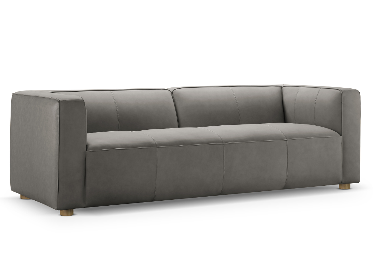 JoJo Fletcher Matteo Nubuck Leather Sofa - Gray