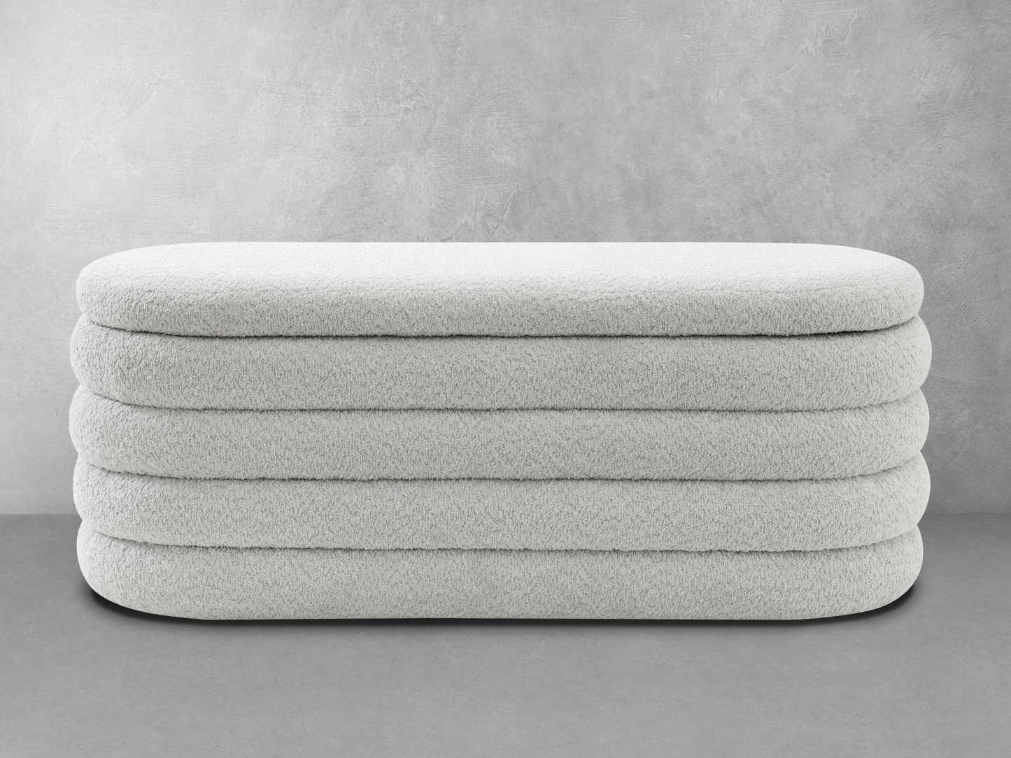 Cleo Storage Bench Ottoman - Gray