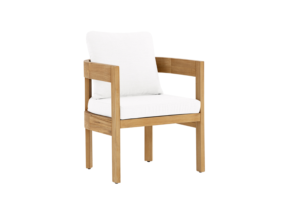 Santino® Outdoor 15-Piece Estate Collection - White Fabric with Teak Frame