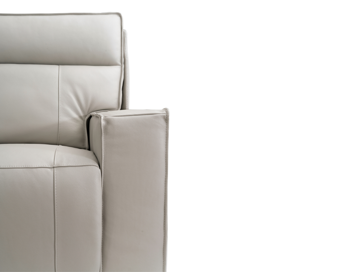 Layton Leather Power Recliner - Gray