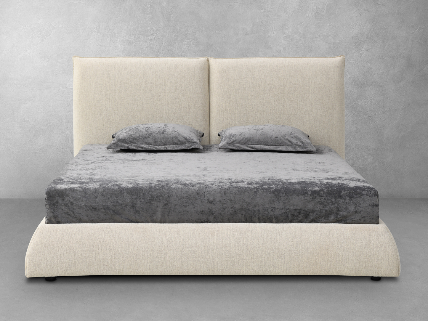Elsen Upholstered Bed - Ivory - Queen