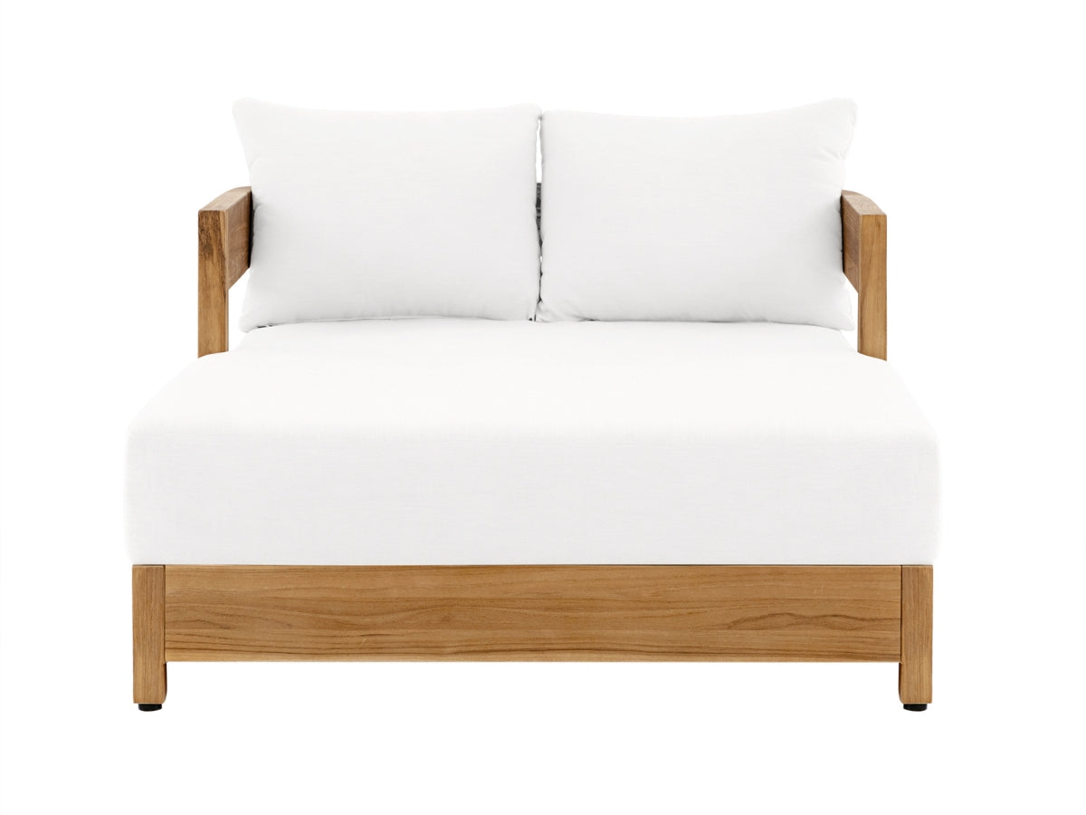 Santino® Outdoor Daybed - White Fabric with Teak Frame