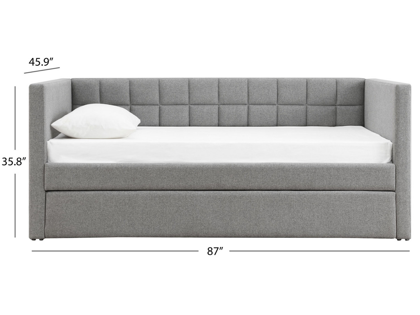 Aveline Upholstered Twin Daybed with Trundle - Gray