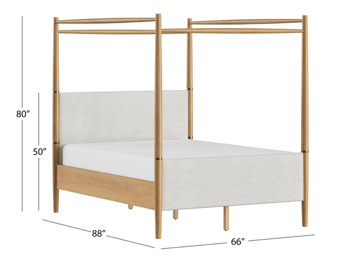 Details by Becki Owens, Charlotte Canopy Bed - Blonde - Queen