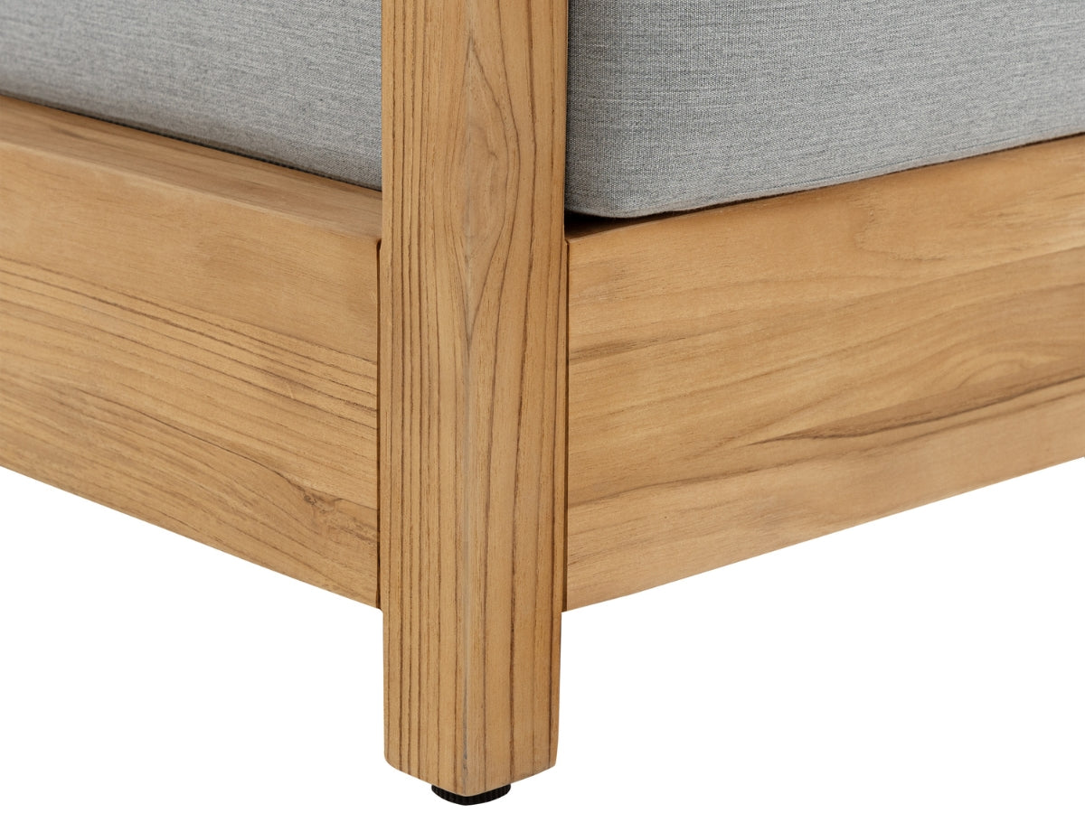 Santino® Outdoor 6-Piece Seating Set - Gray Fabric with Teak Frame