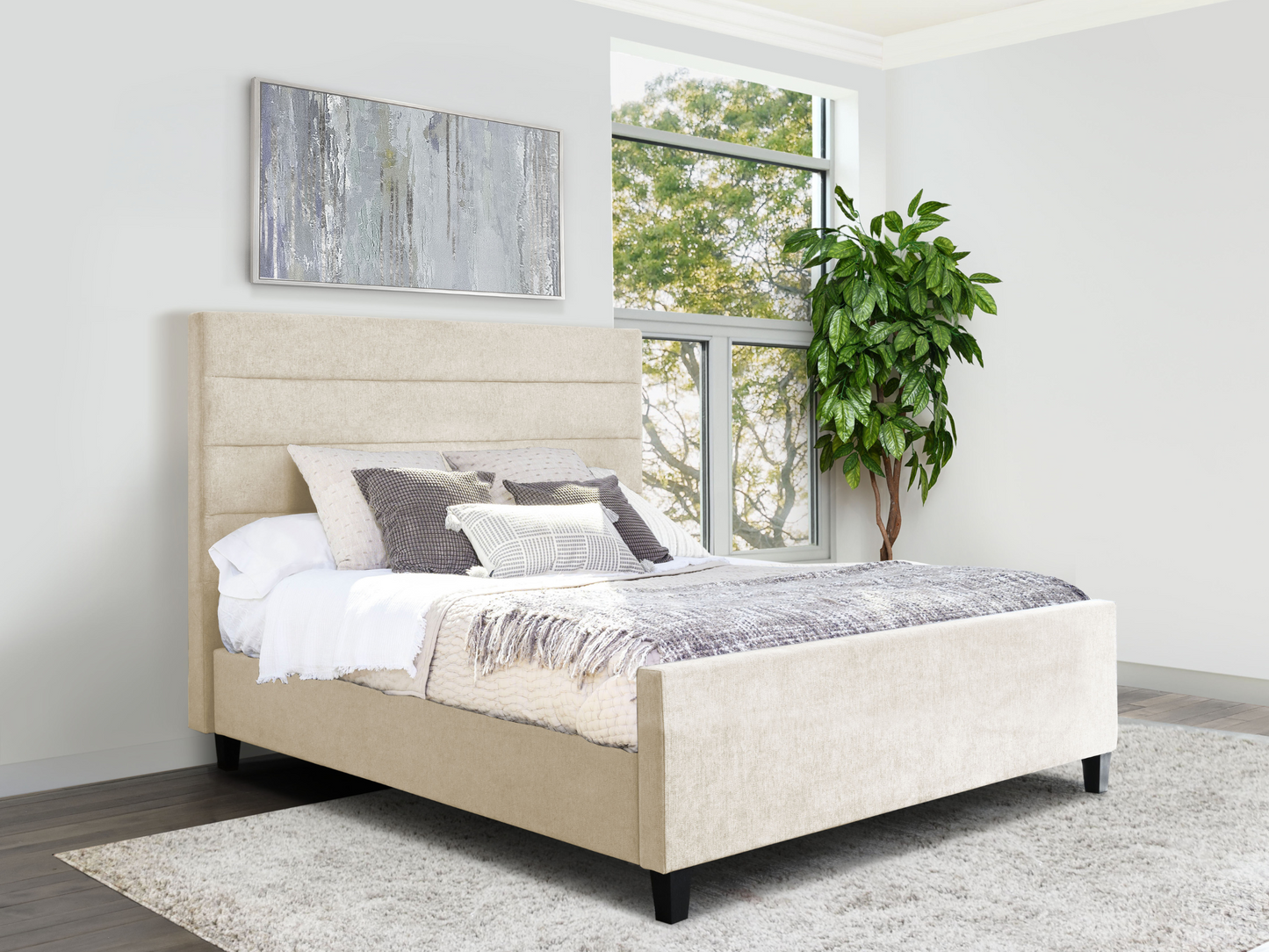 Seneca Upholstered Bed - Cream - King