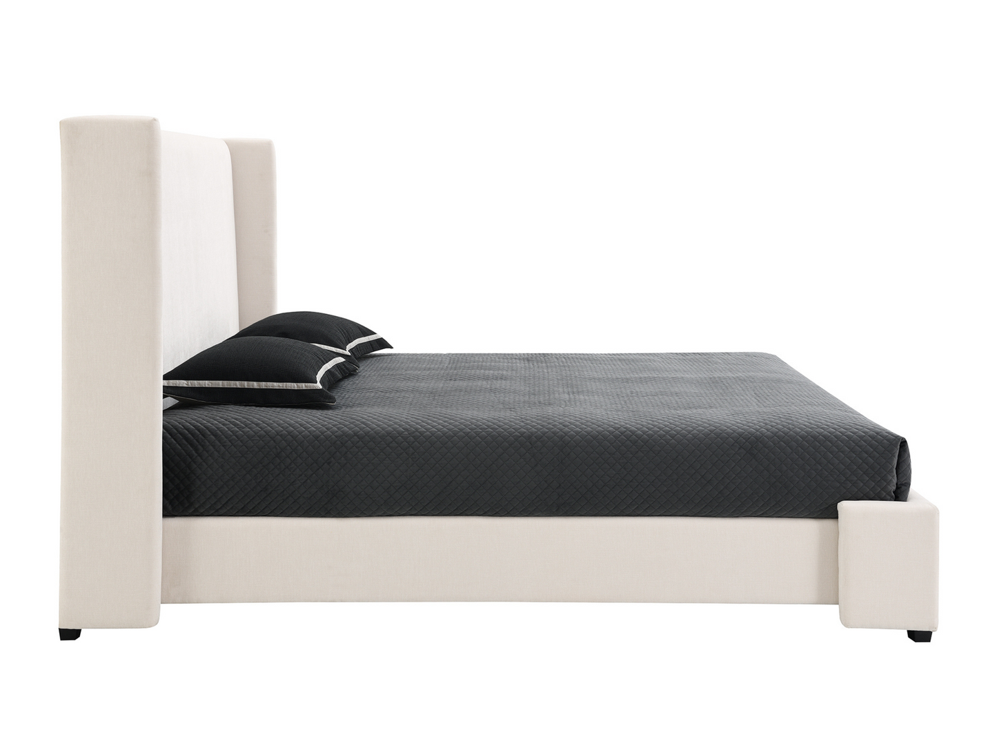 Lennon Upholstered Bed - Ivory - Queen