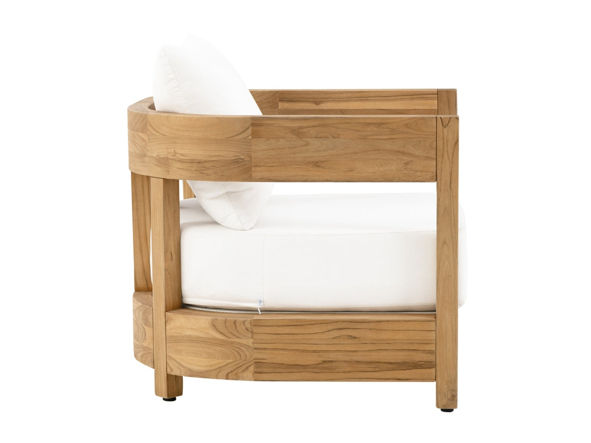 Santino® Outdoor 4-Piece Seating Set - White Fabric with Teak Frame