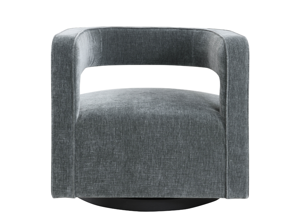Lunar Stain-Resistant Fabric Swivel Chair - Charcoal