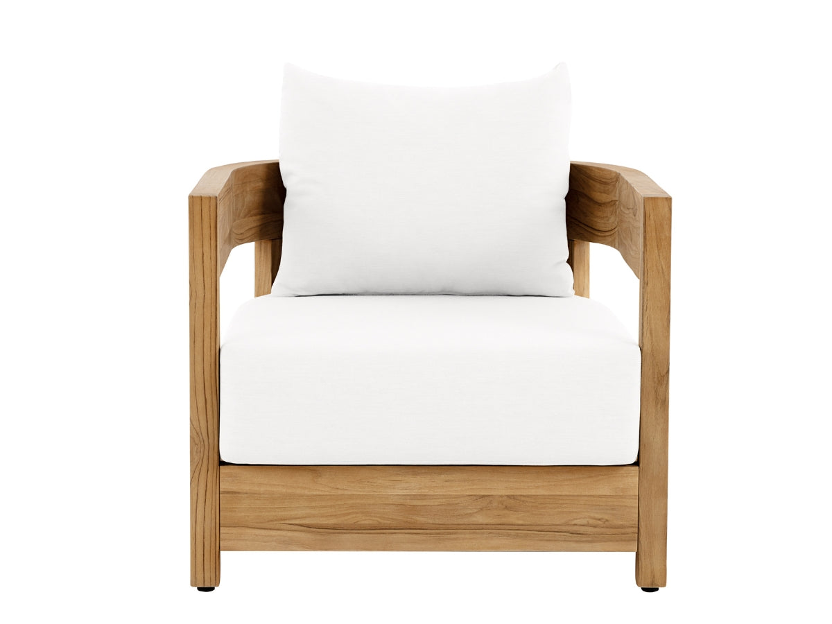 Santino® Outdoor 15-Piece Estate Collection - White Fabric with Teak Frame