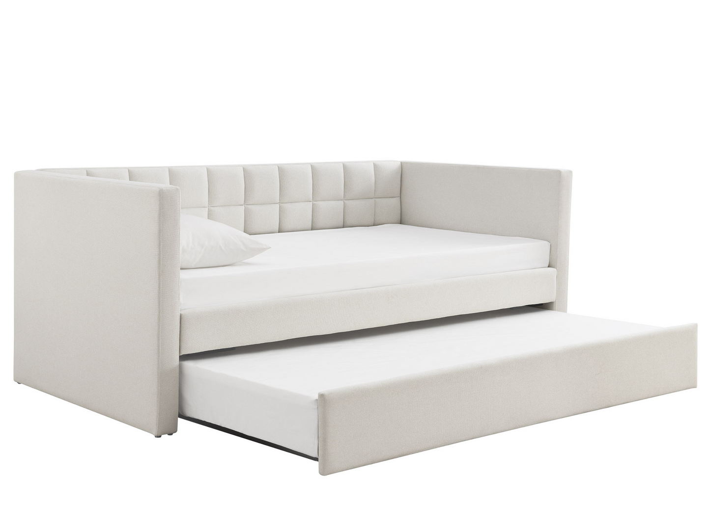 Aveline Upholstered Twin Daybed with Trundle - Ivory