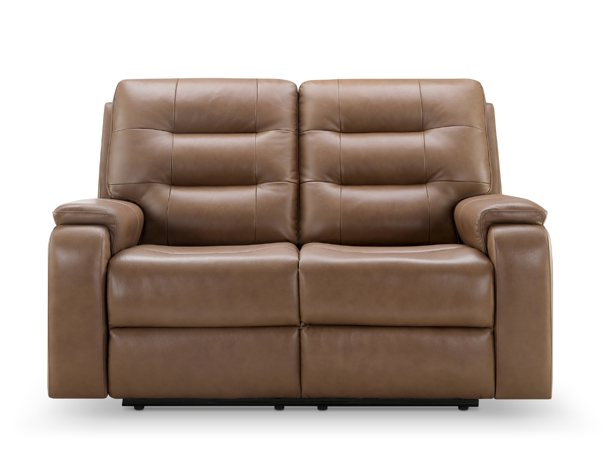 Waylen Top-Grain Leather Manual Reclining Loveseat - Brown